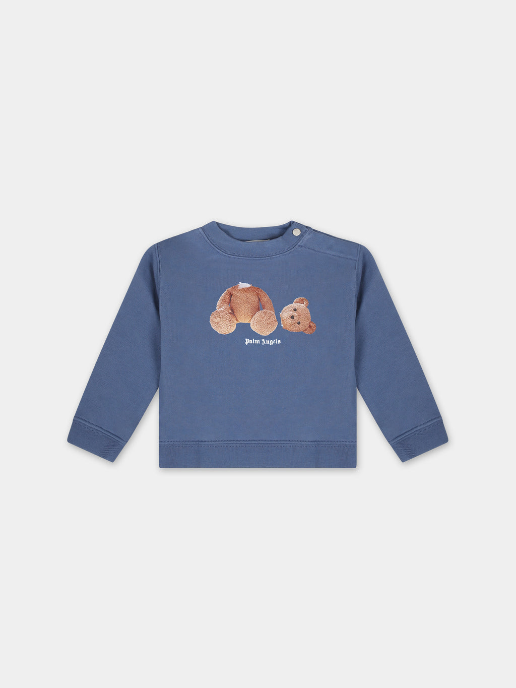 Blue sweatshirt for baby girl with bear